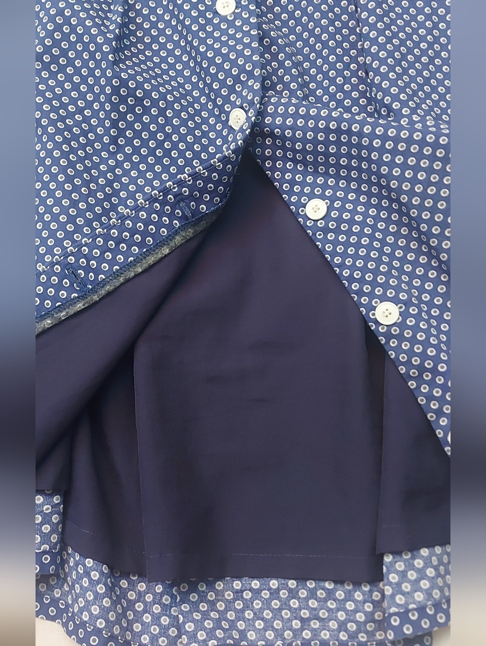 Birds of North America Blue Polka Dot Shirt Dress Button Front Fit&Flare Size 12 - Picture 5 of 14